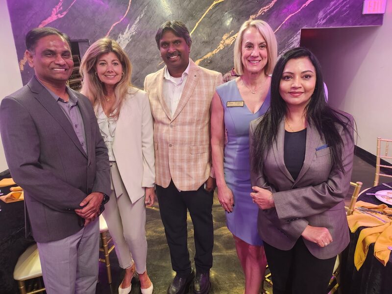 Kristin at community dinner